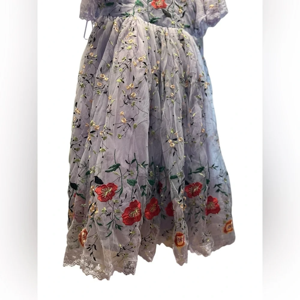 Jessakae embroidered lilac Darla dress size L - Picture 5 of 15